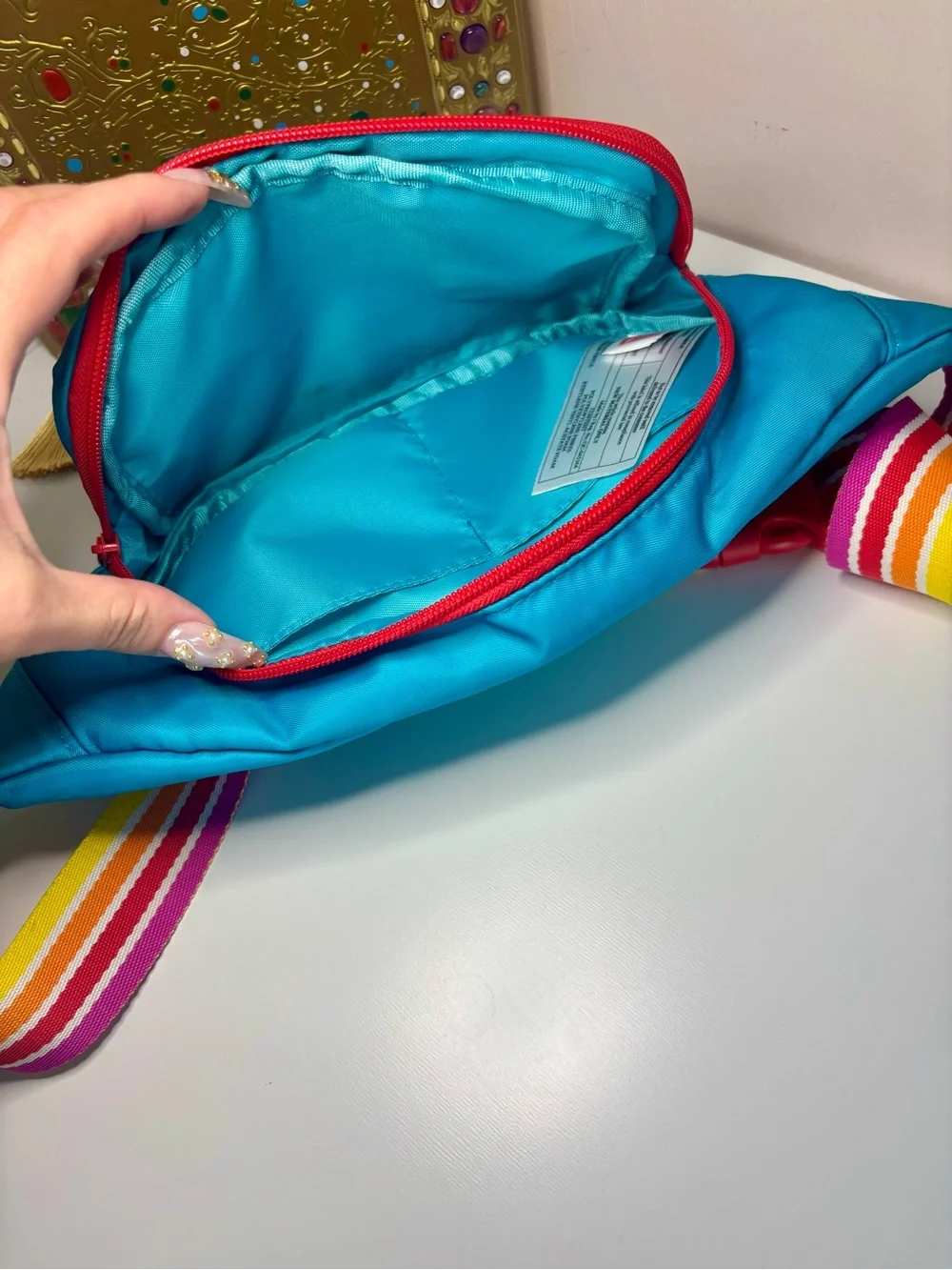 Disney Guardians of the Galaxy Teal Crossbody Bag with Red Accents